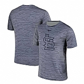 St. Louis Cardinals Gray Black Striped Logo Performance T-Shirt